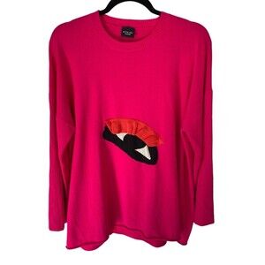 Bitte Kai Rand Eye Sweater Fuchsia Pink Size‎ XL 3D Eyelash Scandinavia